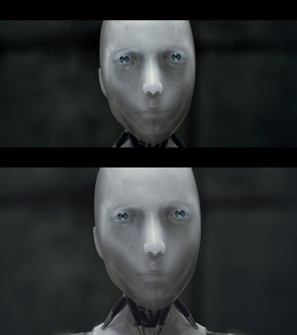 Já, robot 3D - srovnání starého Blu-ray 2D (nahoře) a nového Blu-ray 3D (dole)